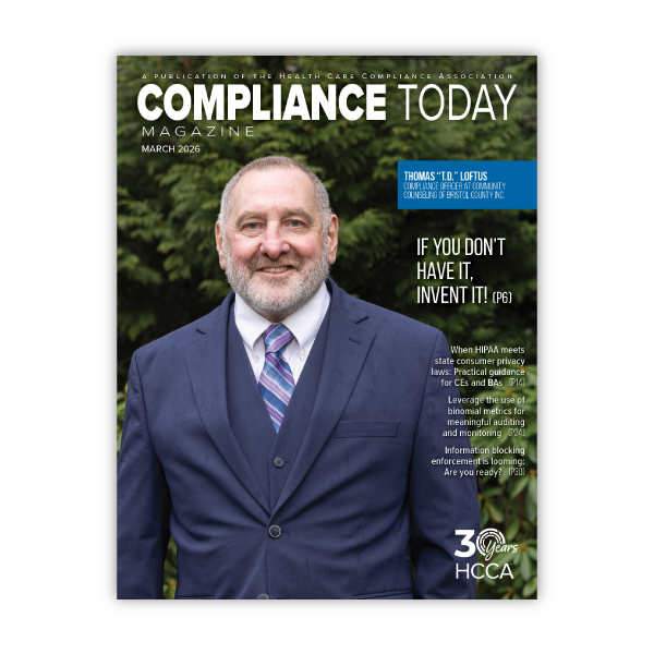 March 2026 Compliance Today Magazine is now available! | Read it now