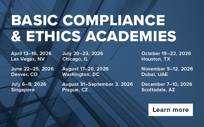 Basic Compliance & Ethics Academies | Various Dates and Locations | Learn more